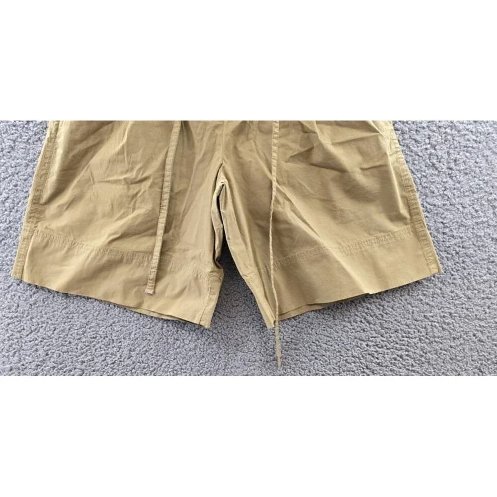 BOSS Orange High-Rise Baggy-Fit Shorts Women's 2 Beige Pleated Zip Hook & Bar
